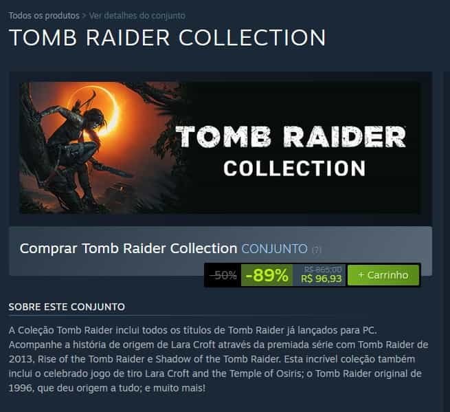 Tomb Raider: todos os jogos com 90% de desconto (Foto: Divulgação / Steam)