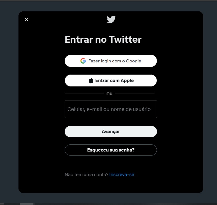 Twitter bloqueia o acesso de usuários sem conta