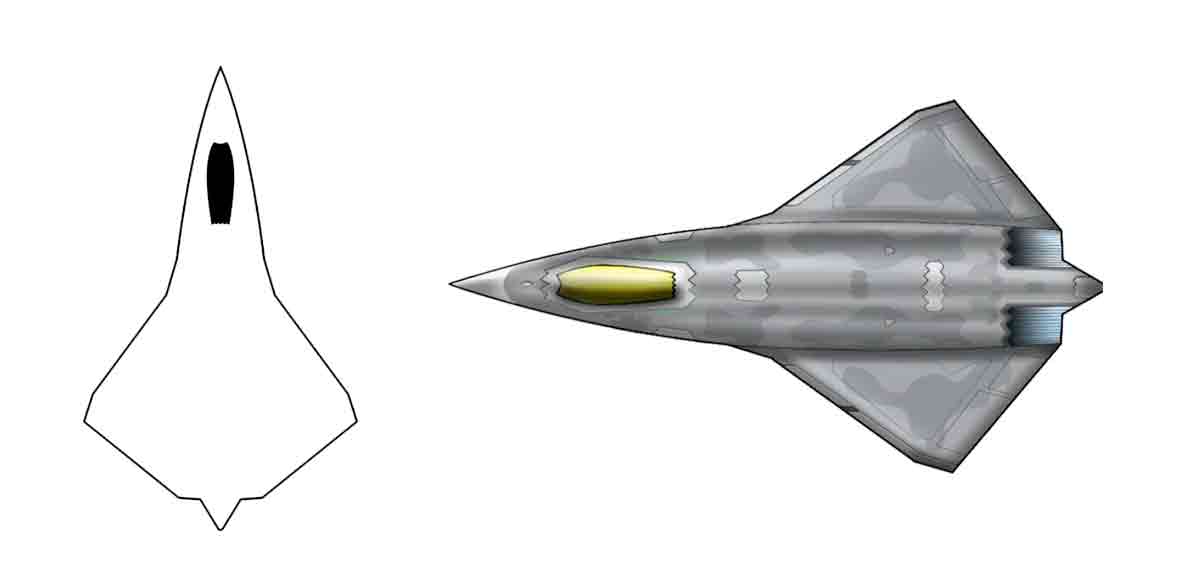 Lockheed Martin deixa vazar desenho do que poderia ser seu caça de 6ª geração. Photo: @aviationdesigns_mg