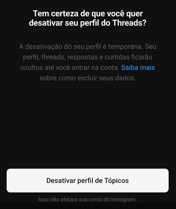 Excluir o Threads faz deletar o Instagram? Entenda (Foto: Reprodução / Threads)