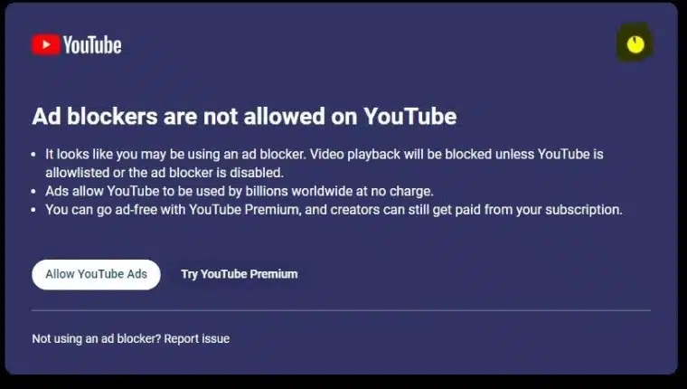 YouTube adota nova medida para impedir adblocks