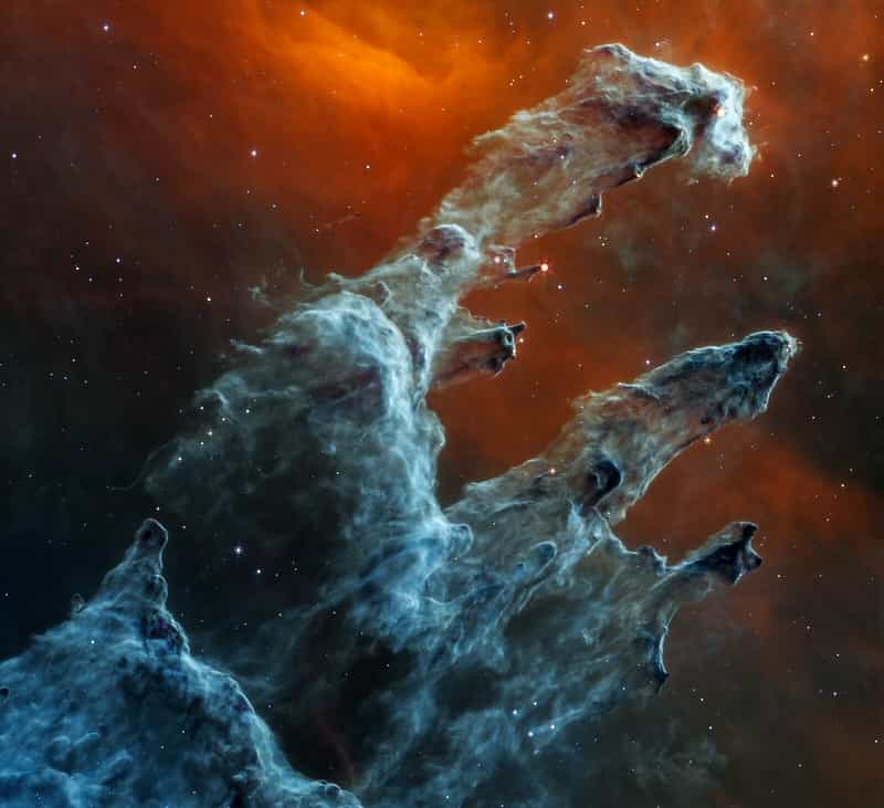 The Pillars of Creation (Webb MIRI Image) (NASA, ESA, CSA, STScI)
