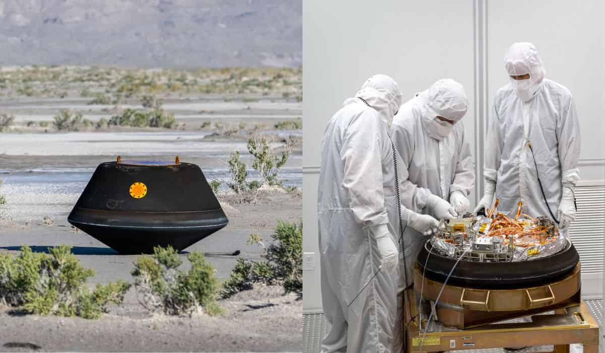 Monster van een ruimte-asteroïde arriveert op aarde en wordt verzameld door NASA