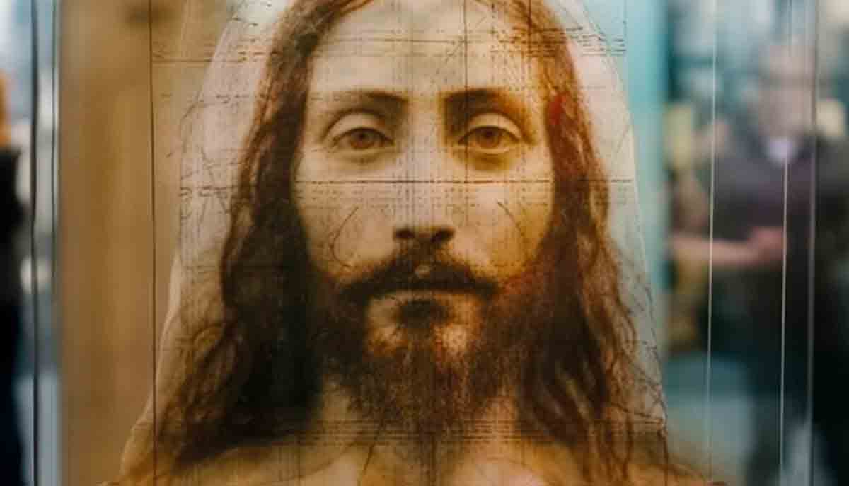 L'Intelligenza Artificiale rivela immagine di come potrebbe essere stato Gesù basata sulla Sindone di Torino. Foto: Riproduzione Instagram @dailystar