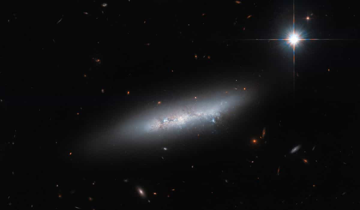 Hubble evidenzia un'immagine di una galassia irregolare a milioni di anni luce dalla Terra
