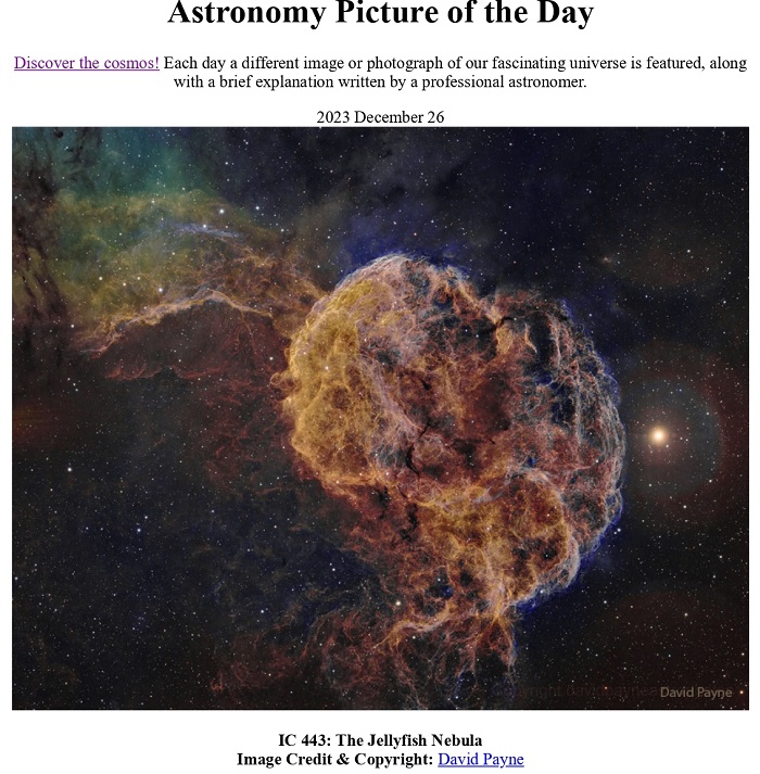 NASA Destaca Nebulosa con Forma de 'Medusa'