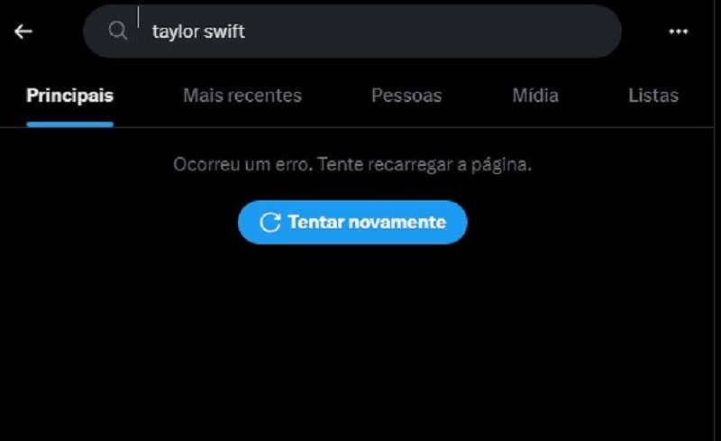 X (Twitter) bloqueia pesquisas por 'Taylor Swift' após disseminação de deepfakes pornográficos da cantora (X - Twitter)