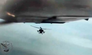 No vídeo publicado em agosto de 2023, um drone ucraniano voando perto do Cabo Tarkhankut foi perseguido por dois helicópteros de combate