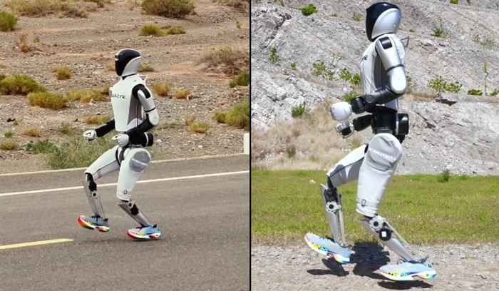 Star1 ganha corrida de robôs humanoides no Deserto de Gobi graças a item inusitado  (YouTube / @ROBOTERA-pg4ew)