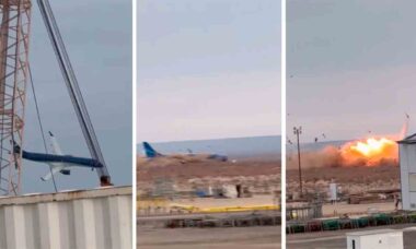 Video visar kraschen av en Embraer E190 i Aktau, Kazakstan. Foto: Telegram @AviaCT