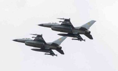 Caças F-16AM ucranianos. Foto: Wikimedia