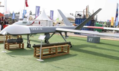 A fábrica produz, entre outras coisas, grandes drones Orion. Foto: Wikimedia