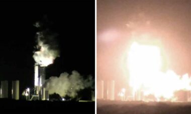 Vídeo mostra explosão da Starship 36 durante testes da SpaceX. Foto e vídeo: x @NASASpaceflight