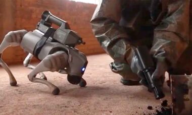 Cães-robôs do Exército Chinês participam de exercício de contaminação por radiação. Telegram @china3army