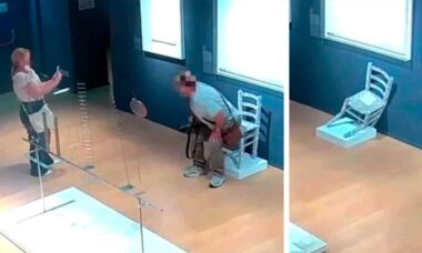 Peça chamada “cadeira de Van Gogh” é quebrada por turistas e vídeo choca internautas. Instagram @palazzomaffeiverona