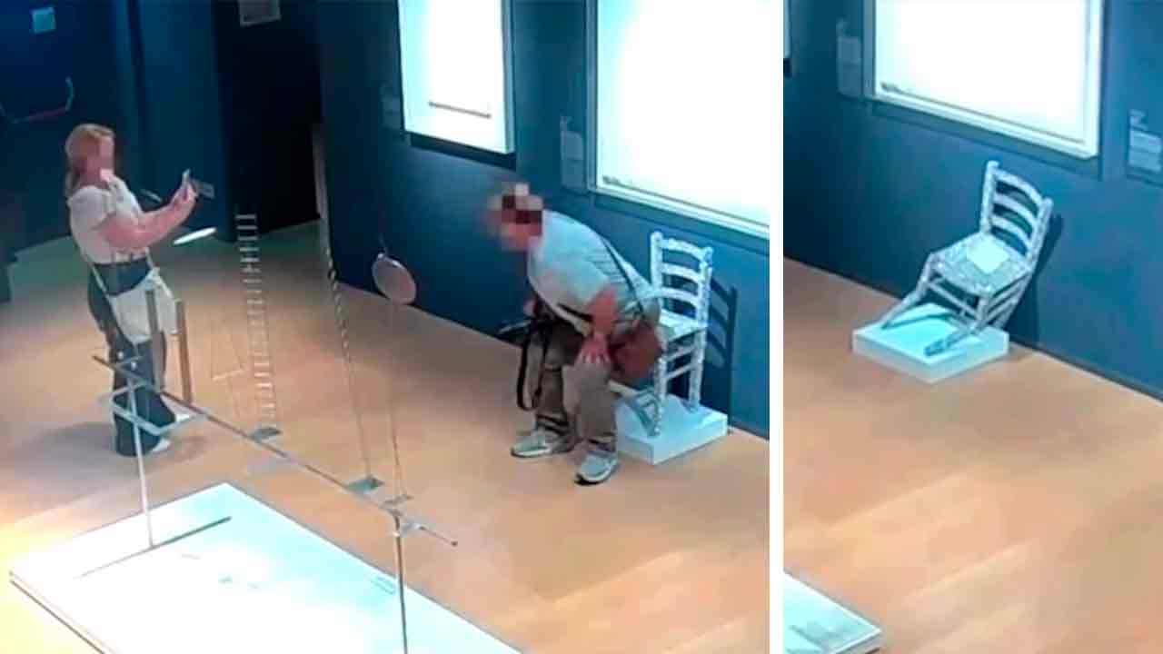 Turistas rompen pieza llamada “silla de Van Gogh” y el video impacta a los internautas. Instagram @palazzomaffeiverona