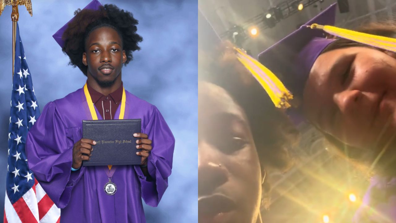 High school student hits classmate with backflip at graduation ceremony and video goes viral