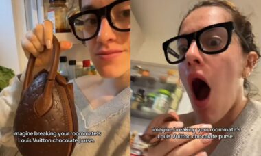TikToker quebra bolsa de chocolate Louis Vuitton de US$ 249 e vídeo viraliza