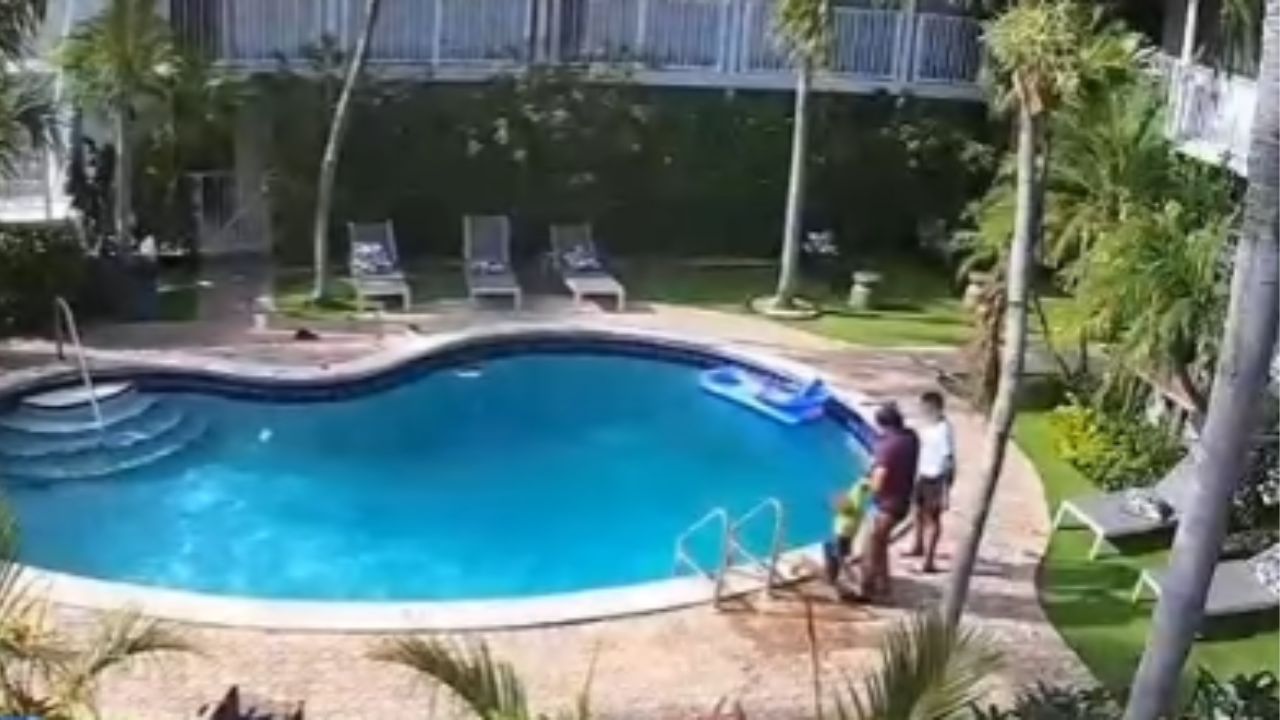 Criança de 6 anos é salva de afogamento em piscina e imagens do resgate viralizam