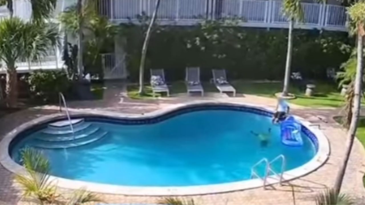 Criança de 6 anos é salva de afogamento em piscina e imagens do resgate viralizam