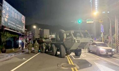 Veículo do sitema Patriot dos EUA causa incidente em Taiwan durante manobra de treinamento. Telegram @china3army