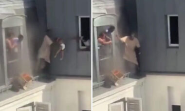 Vídeo comovente mostra homem arriscando sua vida para salvar bebês de prédio em chamas