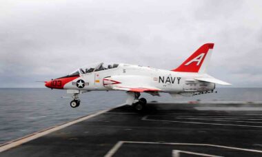Boeing T-45C Goshawk em operação pela Marinha dos EUA. Foto: US Navy