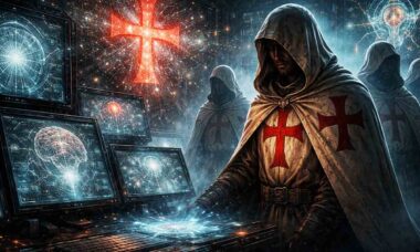 Templários no século XXI? As teorias mais perturbadoras sobre sua presença invisível. Ilustração: Condutta / IA